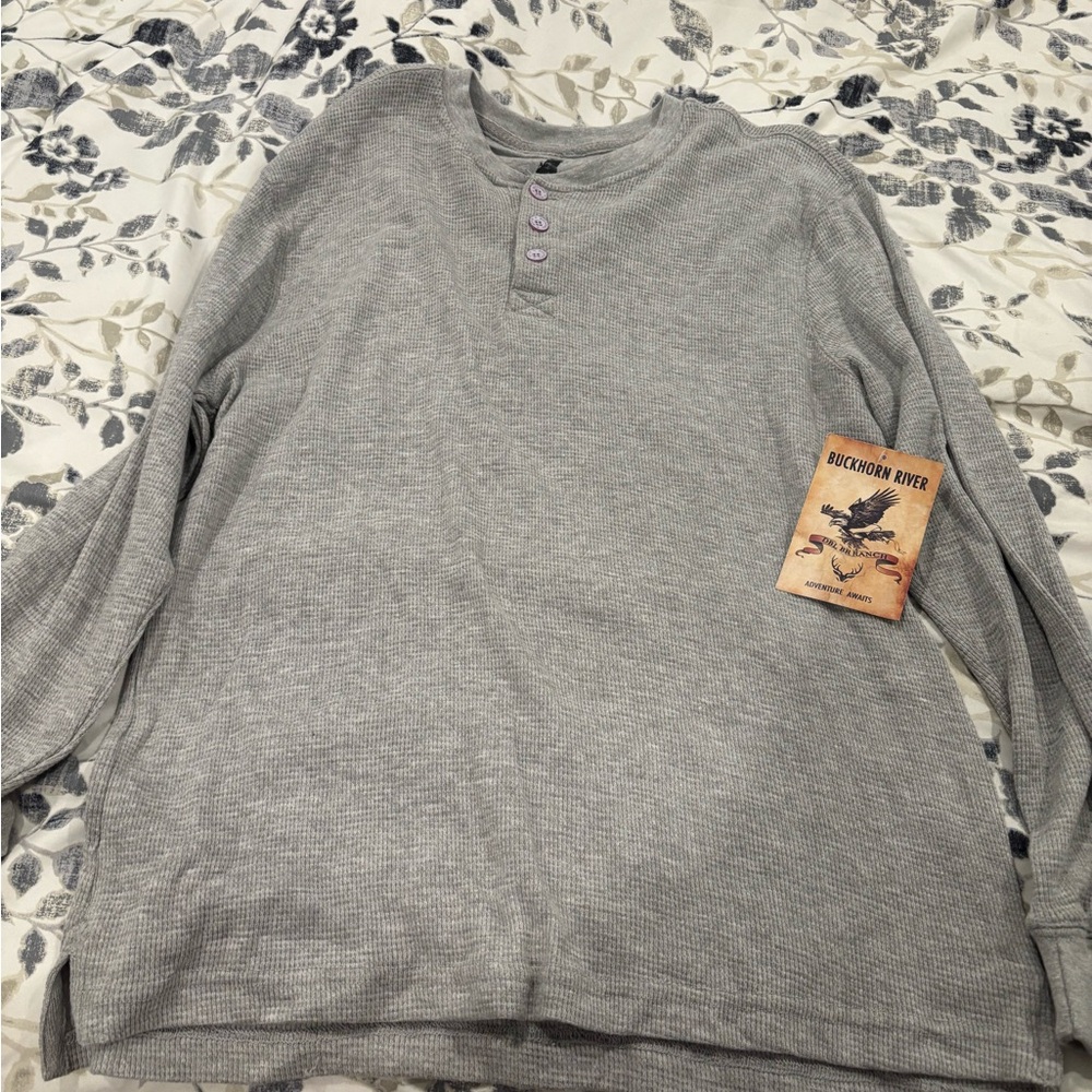Buckhorn River Gray Long Sleeve Men's Tee